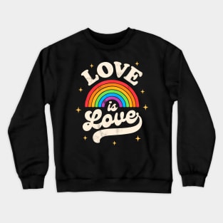 LGBTQ Love Is Love Gay Pride LGBT Ally  Flag Crewneck Sweatshirt